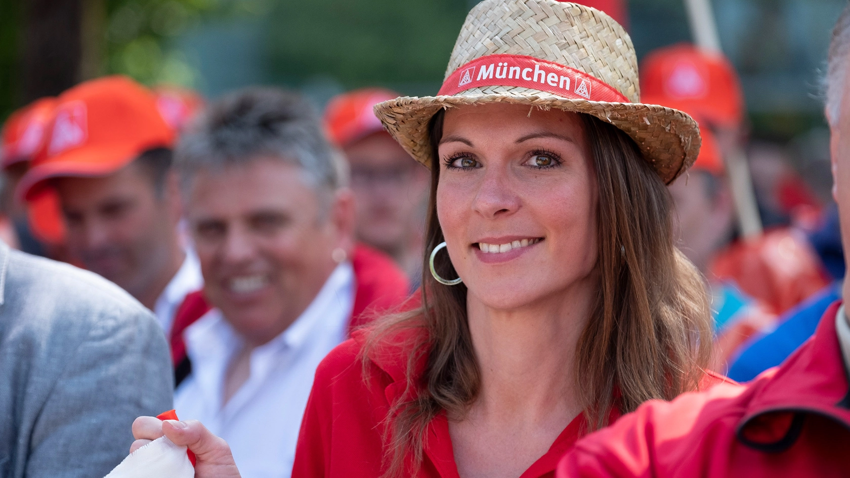 Beschäftigte während des Kfz-Aktionstages 2019 in München