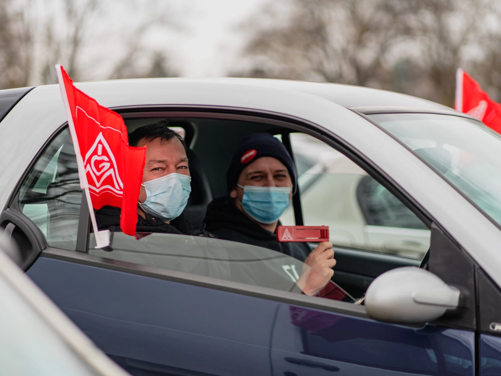 Warnstreik-Aktion Autokino in Eschweiler