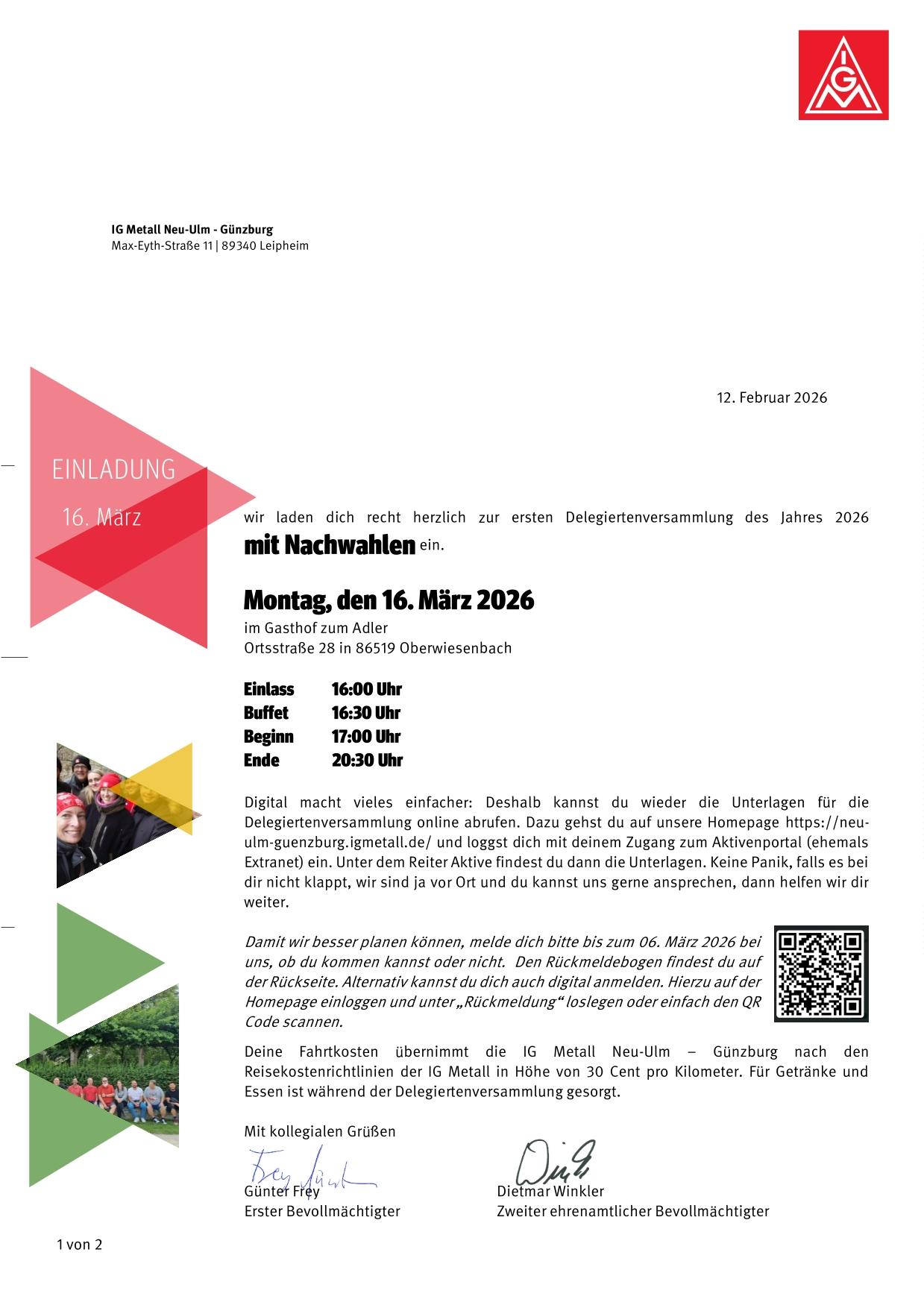 Einladung zur 9. Delegiertenversammlung
