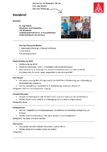 Steckbrief Lingl
