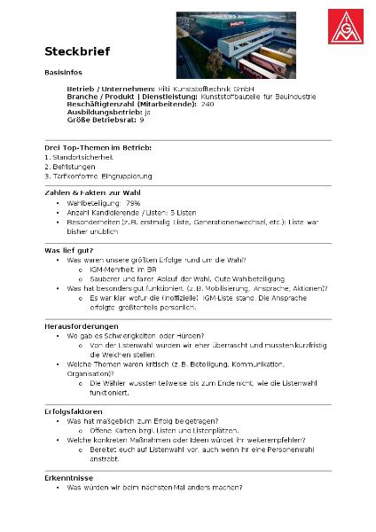 Steckbrief Hilti